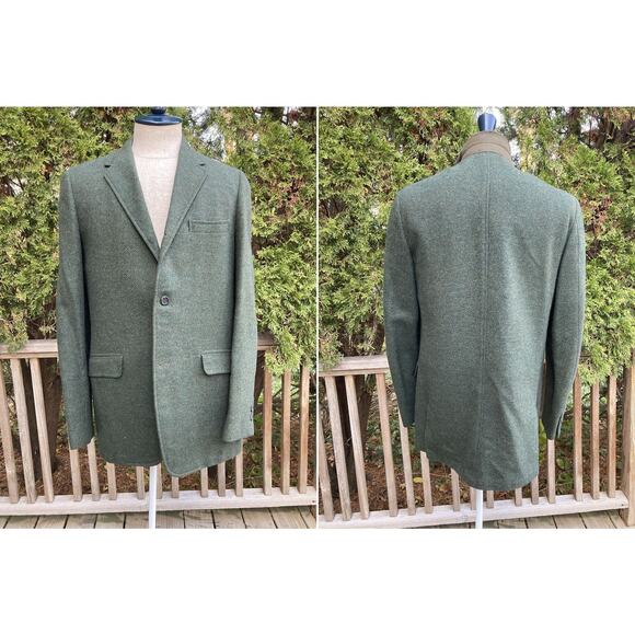 Size fits 38 Green 3B Tweed Blazer Jacket Sport Coat Vintage 60s 70s - Picture 1 of 4